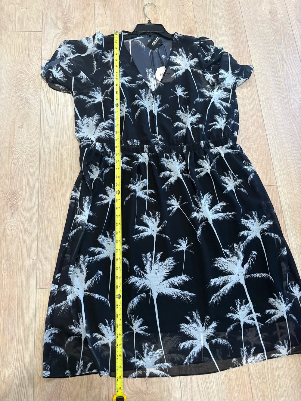 Carmakoma‎ Black and White Palm-Print Midi Dress size M - Picture 5 of 6